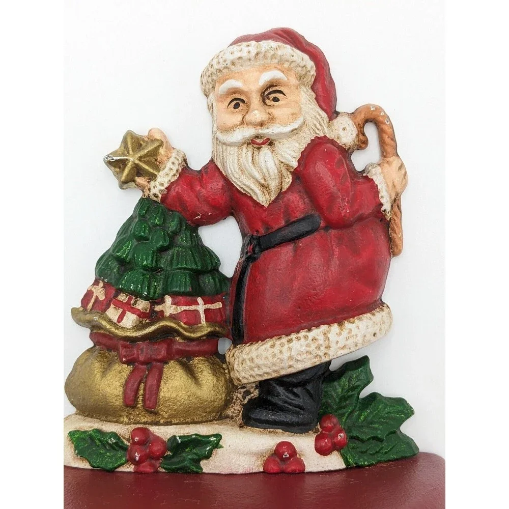 Midwest Cannon Falls Cast Iron Stocking Hanger Holder Santa Tree Candy Cane VTG‎